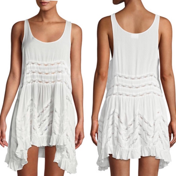 NWT Free People Lace-Striped Voile Trapeze Dress - Picture 3 of 7